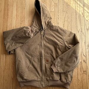 Carhartt Tan Hooded Jacket with Black Lining